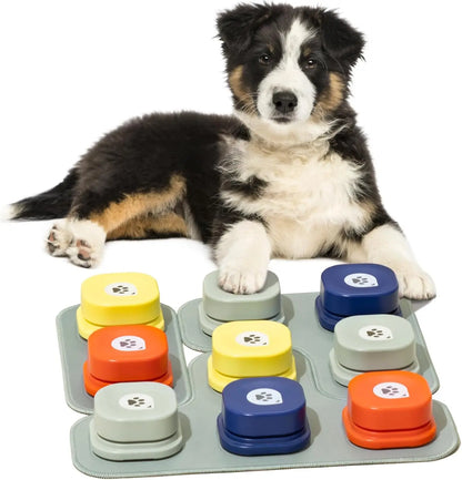 Mewoofun Dog Buttons with Rubber Mat Recordable Talking Buttons