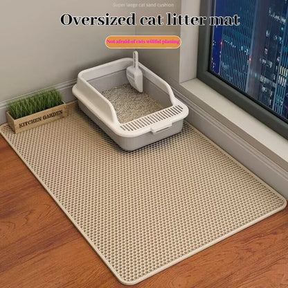 Extra Large Double Layer Cat Litter Tray Mat - Sand Catcher Non‑Slip Waterproof Eco‑Friendly