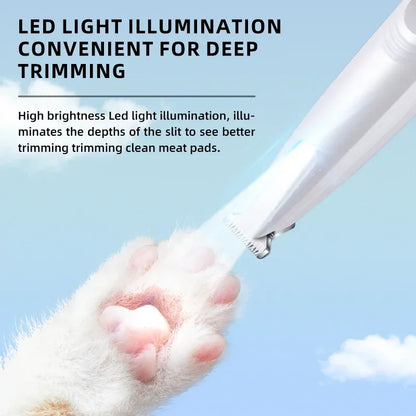 Type C Dog Paw Trimmer with LED Light Waterproof Pet Hair Trimmer with LED Display