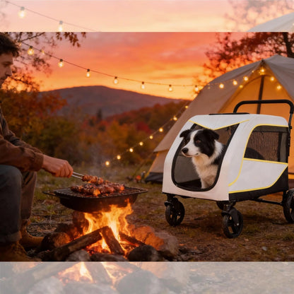 Dog Stroller for Large Dogs & Big Pets, Heavy-Duty with Lockable Wheels, Adjustable Handle