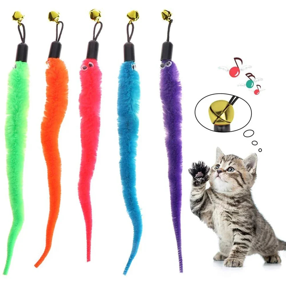 Plush Cat Toy Accessories Worms Replacement Head For Cat Stick Pet Toys