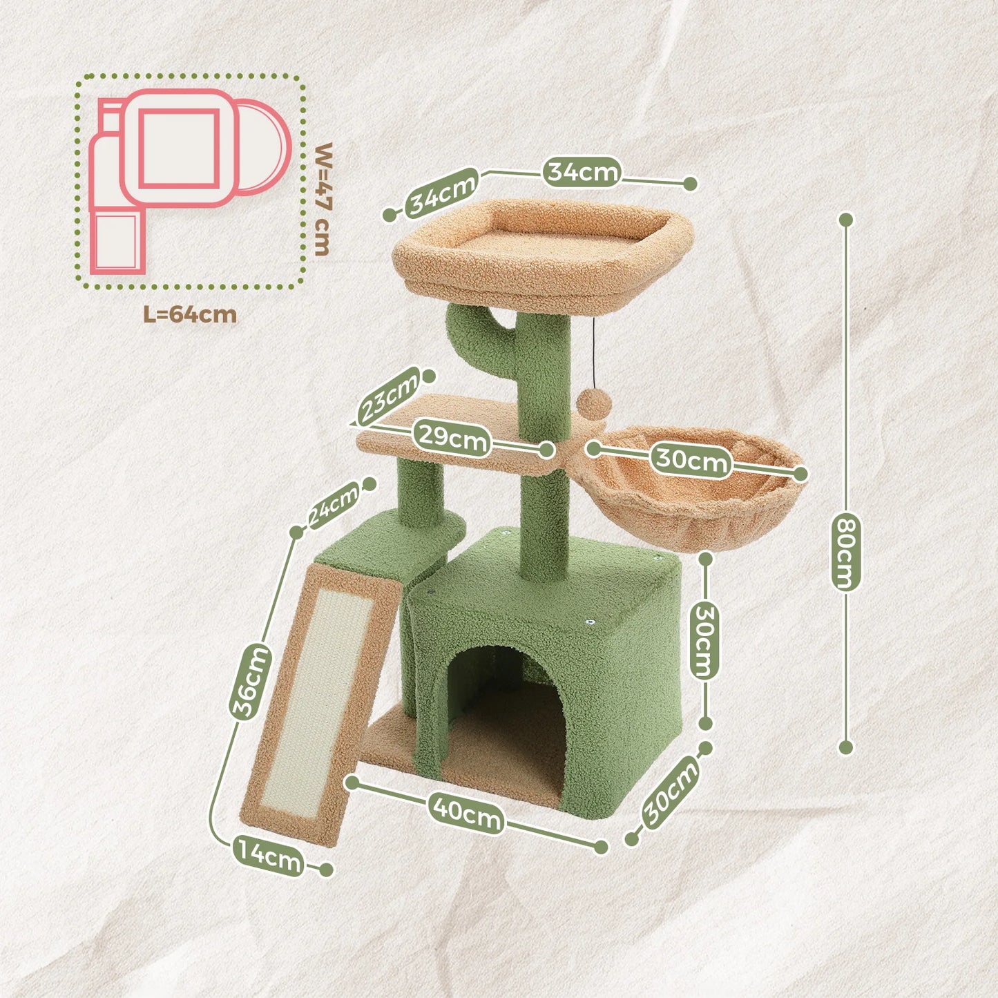 Cat Activity Tower Tree With Scratching Post for Indoor Cats