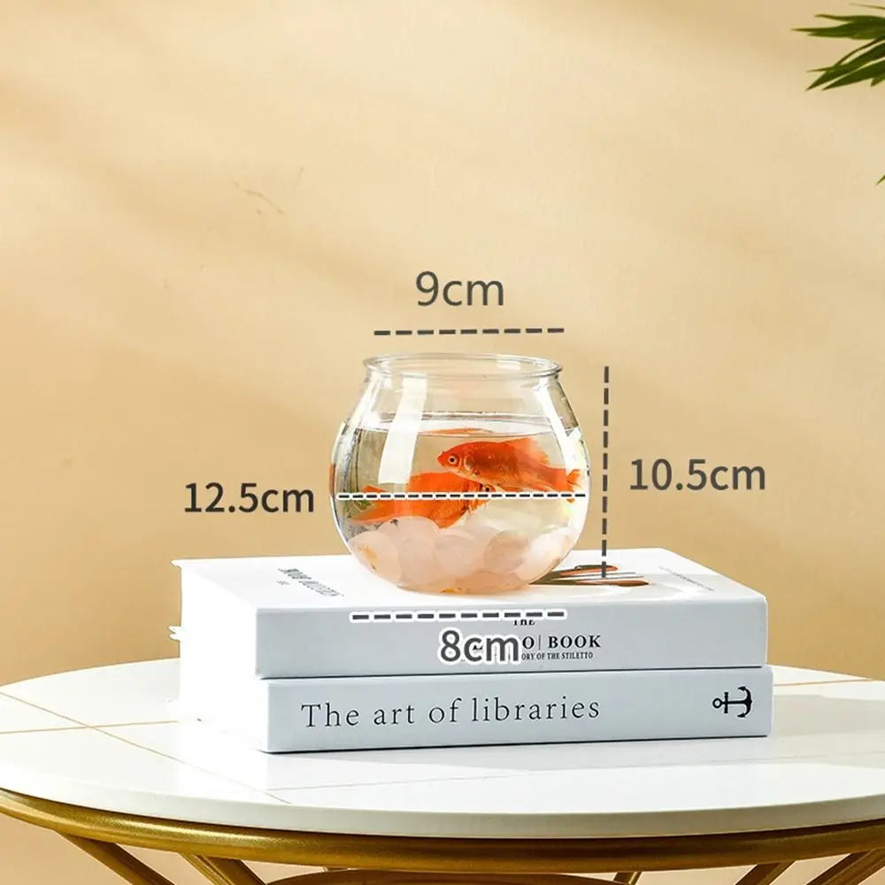 Home Decor Clear Transparent Round Fish Tank Plastic Small Fish Bowl creative light
