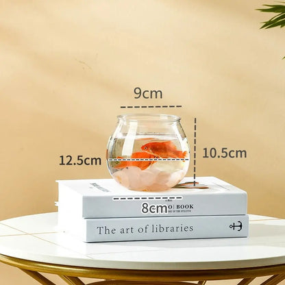 Home Decor Clear Transparent Round Fish Tank Plastic Small Fish Bowl creative light