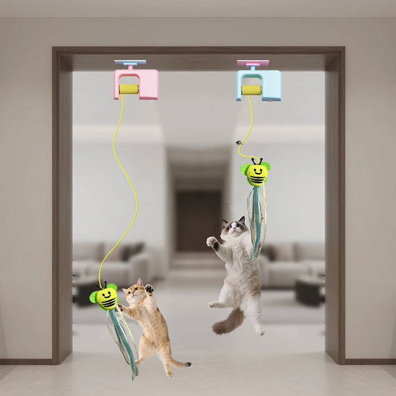 BOOTEELY Interactive Hanging Cat Retractable String RechargeableToys for Indoor Kittens and Bored Adults