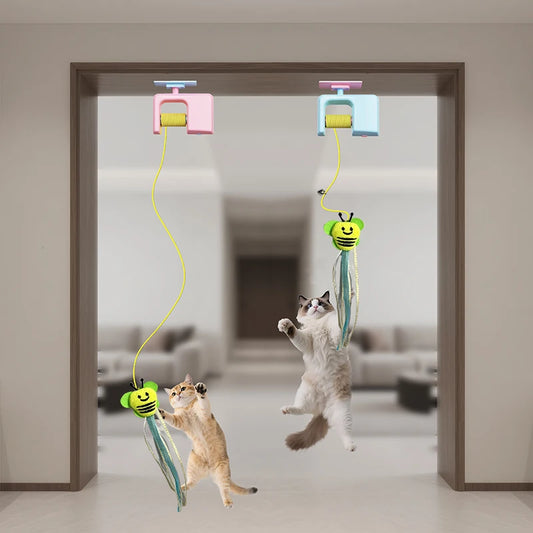 BOOTEELY Interactive Hanging Cat Retractable String RechargeableToys for Indoor Kittens and Bored Adults