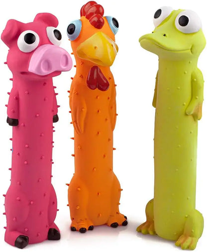 3 Pack 9" Squeaky Latex Dog Toys for Small Medium Dogs