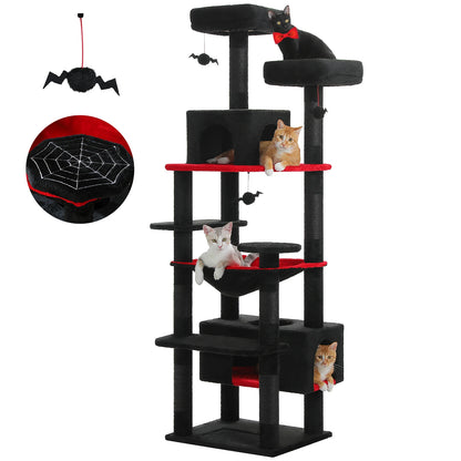 Large Cat Tree and Tower for Indoor Cats With Sisal-Covered Scratching Posts Spacious Hammock Padded Perches
