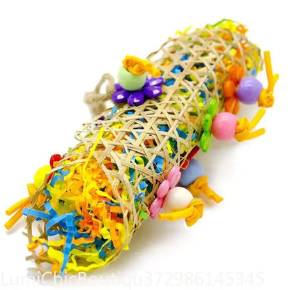 2‑3Pcs  Bird Toy Set Colorful Shredder Foraging Hanging Cage