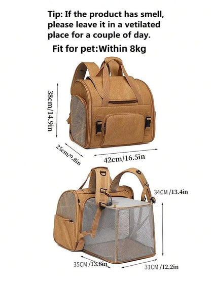 Pet bag, portable pet carrier,  - soft-sided cat carrier for medium-sized cats and small dogs up to 15 pounds,