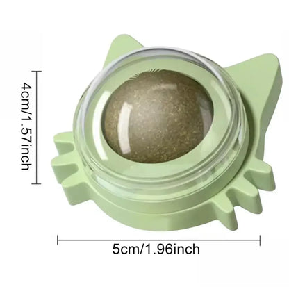 Lickable Catnip Ball Toy, Teeth Cleaning Chew Toy with Natural Catnip for Kittens & Cats