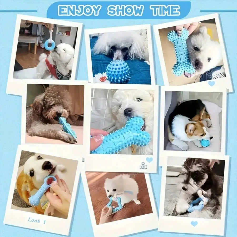 12pcs Durable Dog Toys, Random Styles & Materials, Large Size Chew Toys, Teeth Cleaning, Tug Of War, Boredom Relief, Encourage Interactive Play