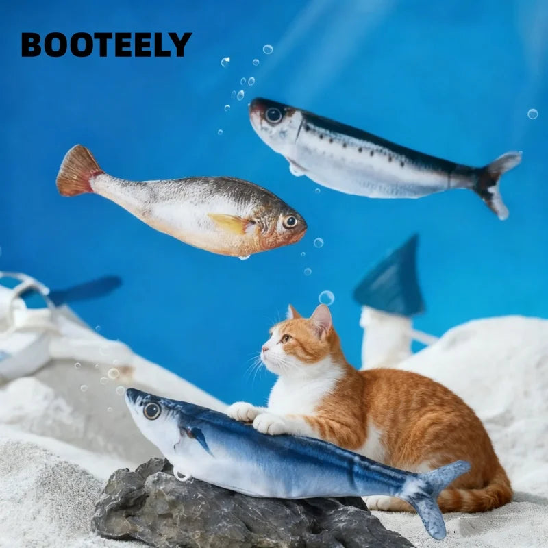 3PCS Electric Fish Cat Toys. Catnip Simulation Fish Swing Funny Cat Toy USB Charging