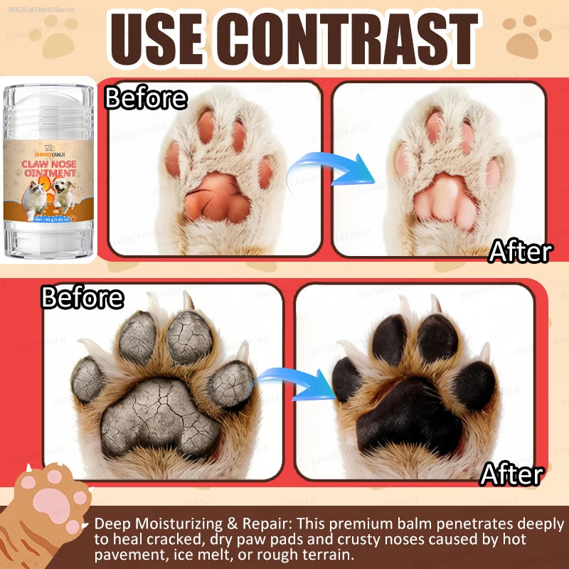 Pet Paw Protector Dog Nose Balm Healing Salve for Cracked Dry Paws Soothing Moisturizer Lick Safe