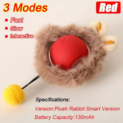 New Cat Interactive Ball  - Automatic Rolling Ball Faux Tail Rechargeable Smart Pet Electric Toy