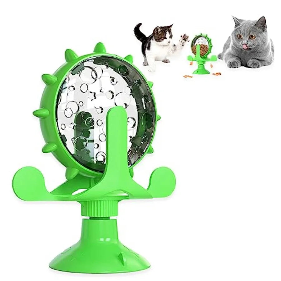 Cat Interactive Feeder 360° Degree Rotating, Interactive Cat Food Treat Dispenser