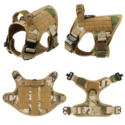 Military Dog Harness Collar Leash Bags Patches Set Training Vests