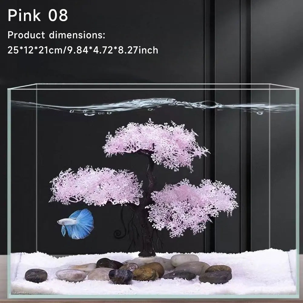 Realistic Sakura Aquarium Fish Tank Decoration Creative Beautiful Aquarium Ornament