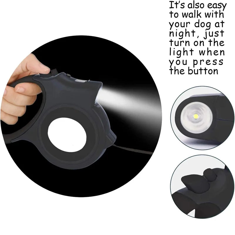 The Pet Leash Comes with a Light, Automatic Retractable, For Dogs and Cats