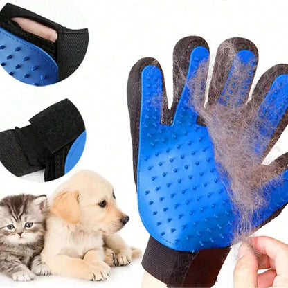 A Pair Pet Grooming Glove Brush for Dogs and Cats Fur and Hair Removal Mitt with Massage and Deshedding Benefits
