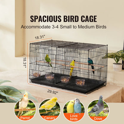 SucceBuy 30In Bird Cage Stackable Divided Small Animal Cage for Kinds of Birds Great forTravel