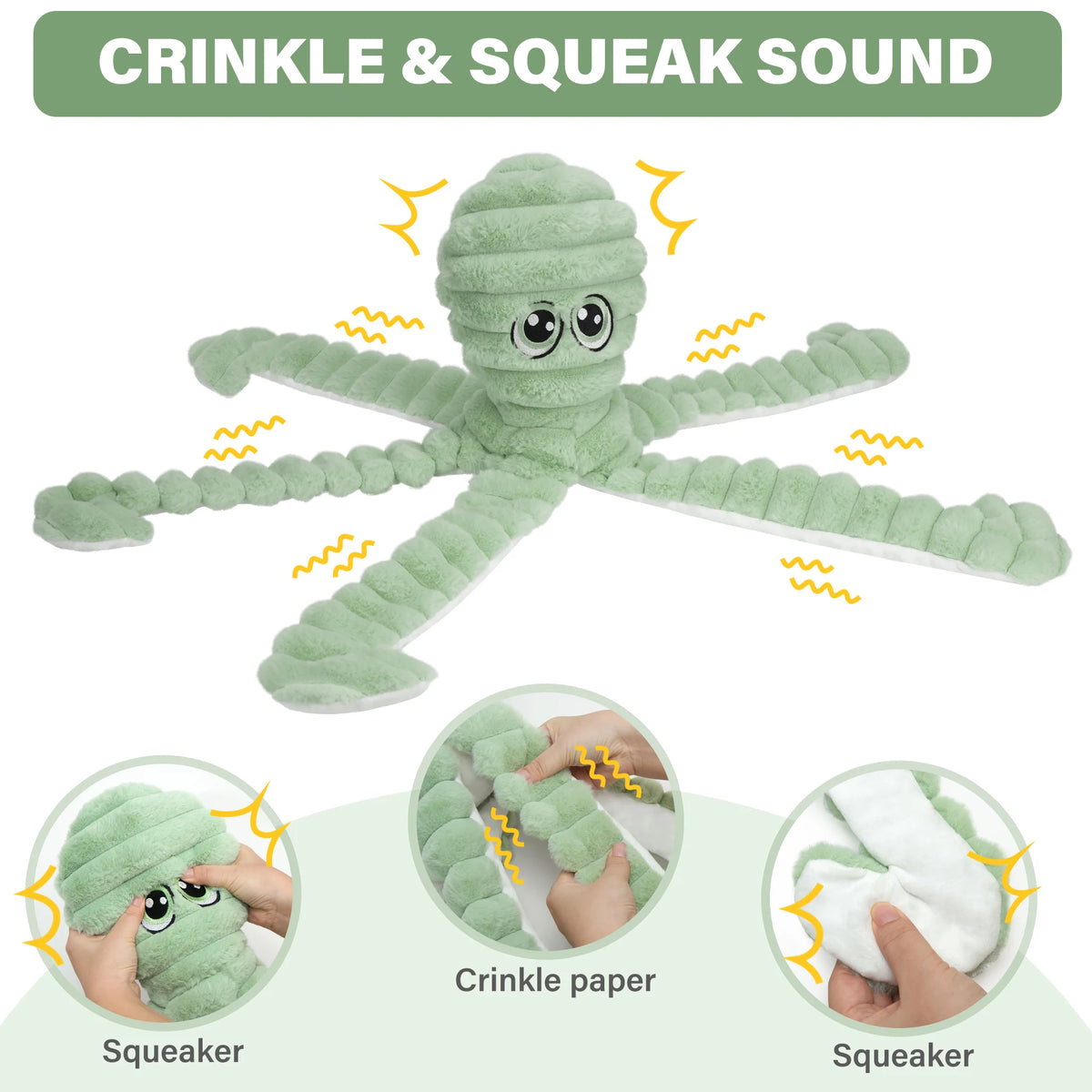 Octopus Design Pet Teeth Grinding, Squeaky Plush Toy,