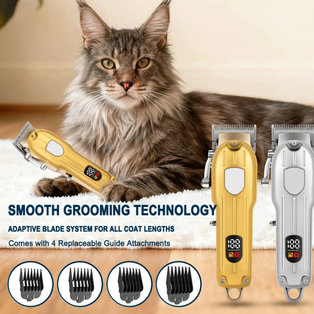 Electric Pet Hair Clipper USB Rechargeable LCD Display Dog Cat Grooming Trimmer Shaver with Guide Comb Kit
