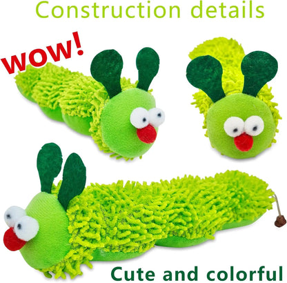 Cat Catnip Toy for Indoor Cats,3 Pack Interactive Plush Caterpillar Kicker Toy with Gall Fruit & Crinkle Paper, Durable Silvervine