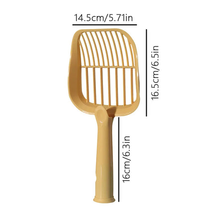 2-in-1 Long-Handle Cat Litter Scoop – Built-in Trash Bag, Sifting Design