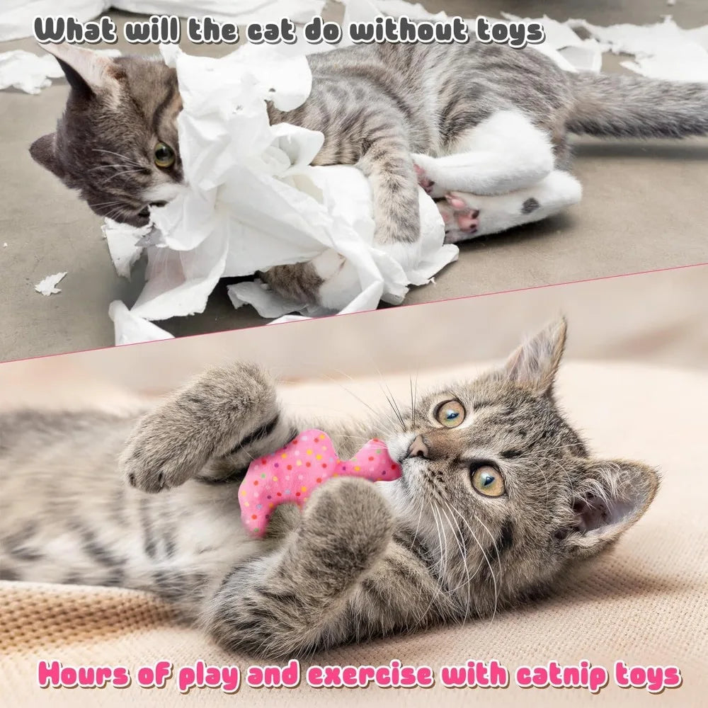 6Pcs Frosted Animal Cookie Catnip Cat Toy