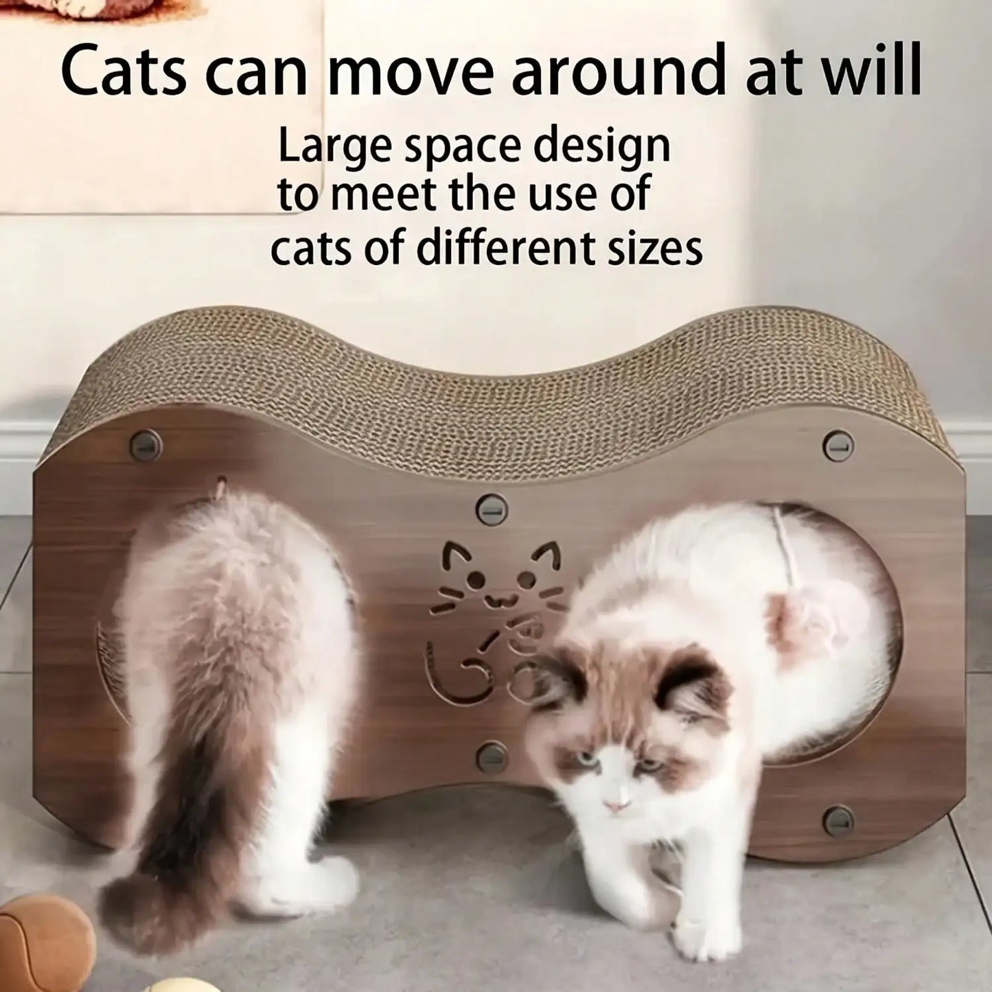 Walnut Cat Post With Bed (Sturdy/Woven Scratcher)