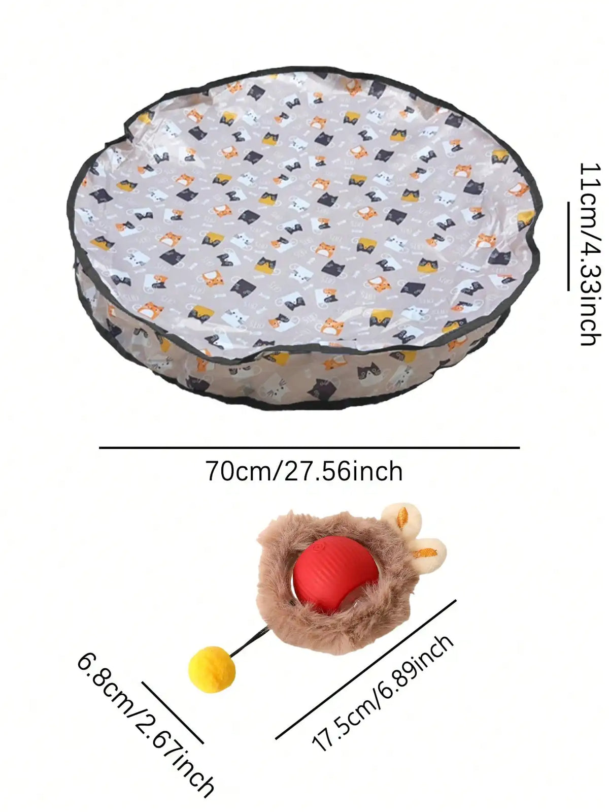 Cat Hunting Toy Set, Electric Cat Ball Toy With Lighting, Chasing & Hunting Toy, USB Rechargeable