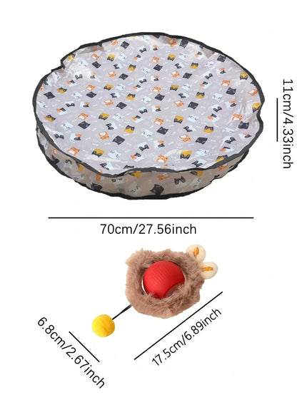 Cat Hunting Toy Set, Electric Cat Ball Toy With Lighting, Chasing & Hunting Toy, USB Rechargeable