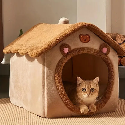 Foldable Removable Washable Pet House for Extra Small Dogs and Small and Medium Cats