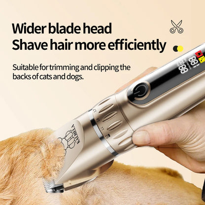 Professional Pet Grooming Kit | Rechargeable Electric Dog and Cat Hair Trimmer Set with Scissors and Nail Clipper, Quiet Rechargeable Pet Hair Grooming Kit