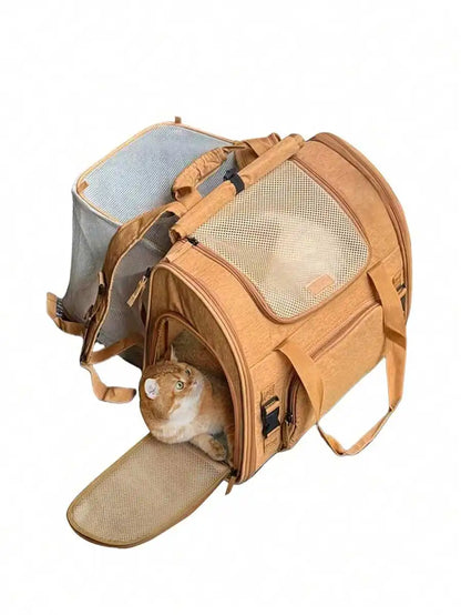 Pet bag, portable pet carrier,  - soft-sided cat carrier for medium-sized cats and small dogs up to 15 pounds,