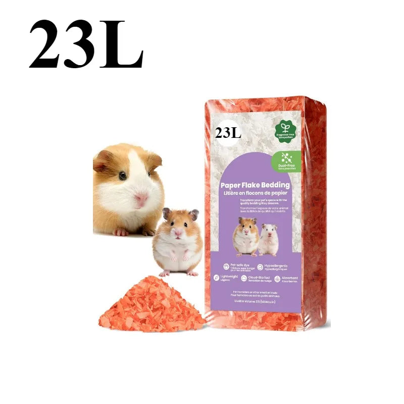 Small Pet Bedding Hamster Rabbits Guinea Pigs Odor Control Dust-Free Moisture Absorbent Natural Paper Shavings