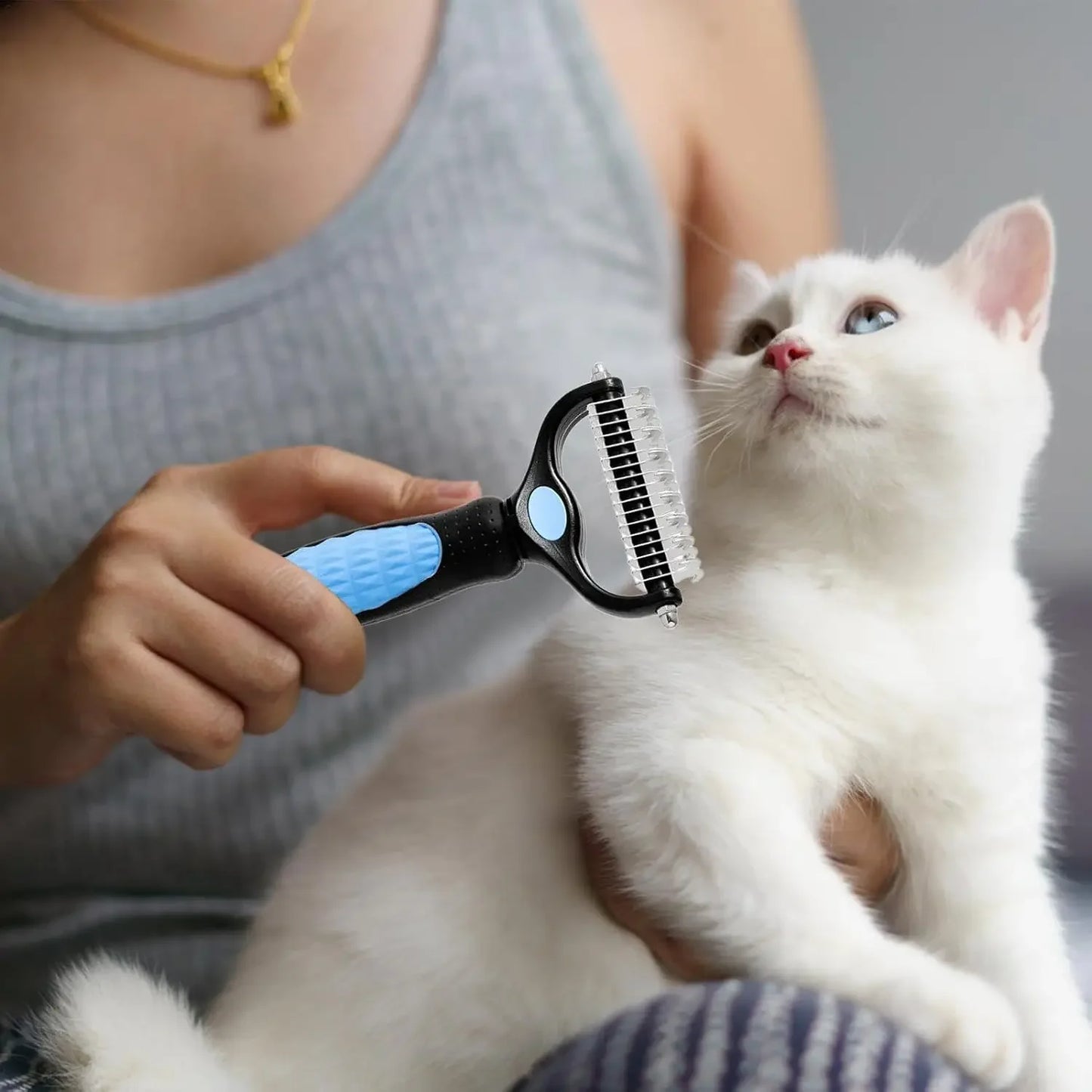 Double Sided Stainless Steel Pet Grooming Brush For Dog And Cat.