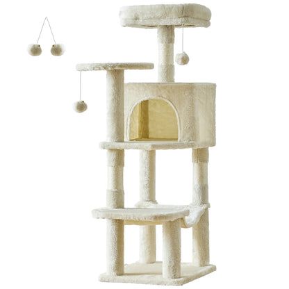 Tall Multi-Cat Climbing Tower for Pet Furniture -  Natural Sisal Scratching Posts Stable Pet House for Indoor Cat