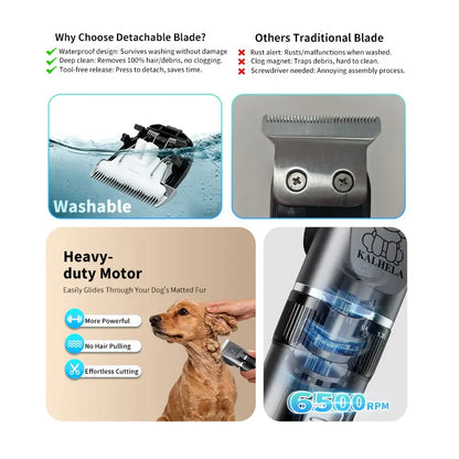 Beauty dog grooming comb set, low-noise dog scissors with LED digital display, rechargeable wireless clipper, suitable for small and large dogs and cats,