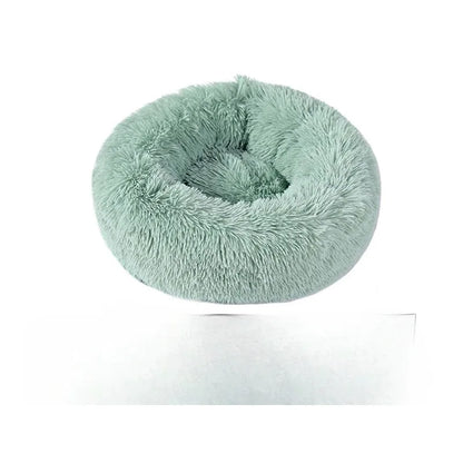 Soft Pet Bed Pad Plush Warm Faux Fur Donut Round Bed Comfortable Sleeping Washable