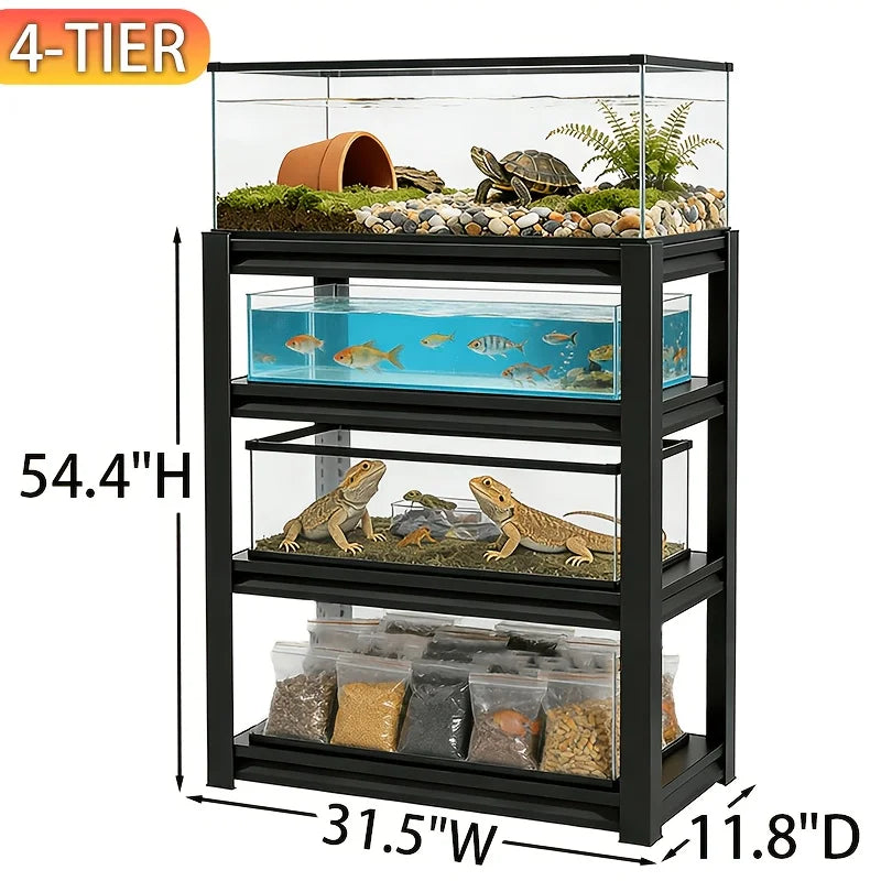 3-Tier Rack Shelf Heavy Duty Metal Frame Aquarium Stand | 20 Gallon Fish Tank Stand