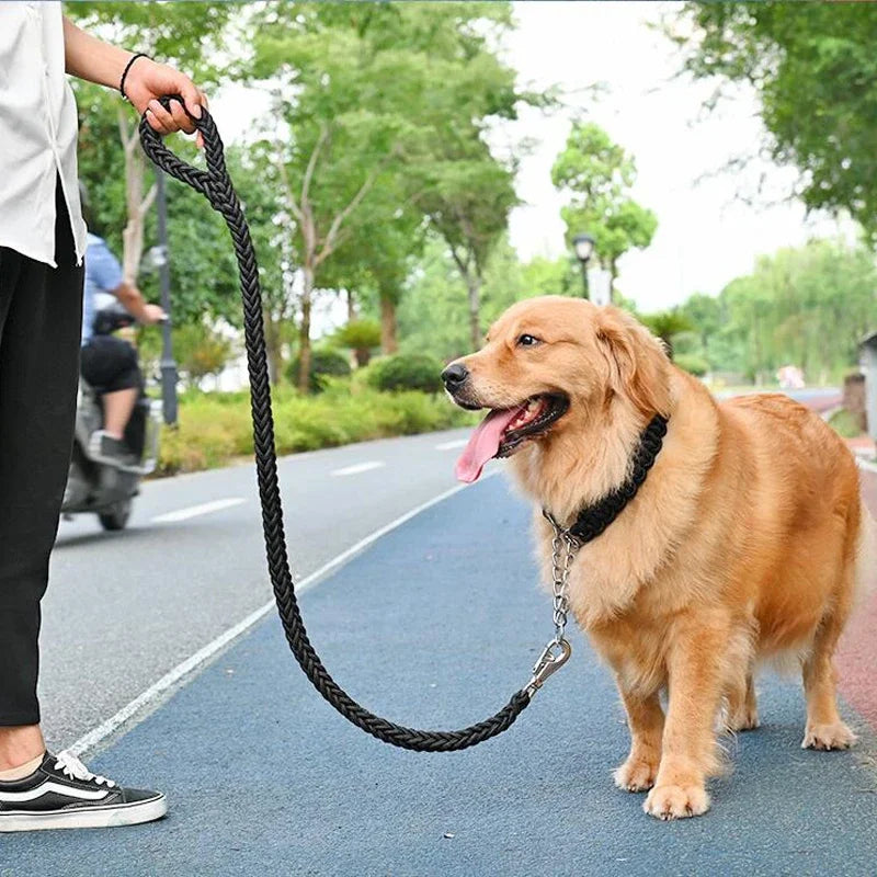 Heavy Duty Large Dog Leash Durable Nylon Braided Lead for Small Medium Big Dogs