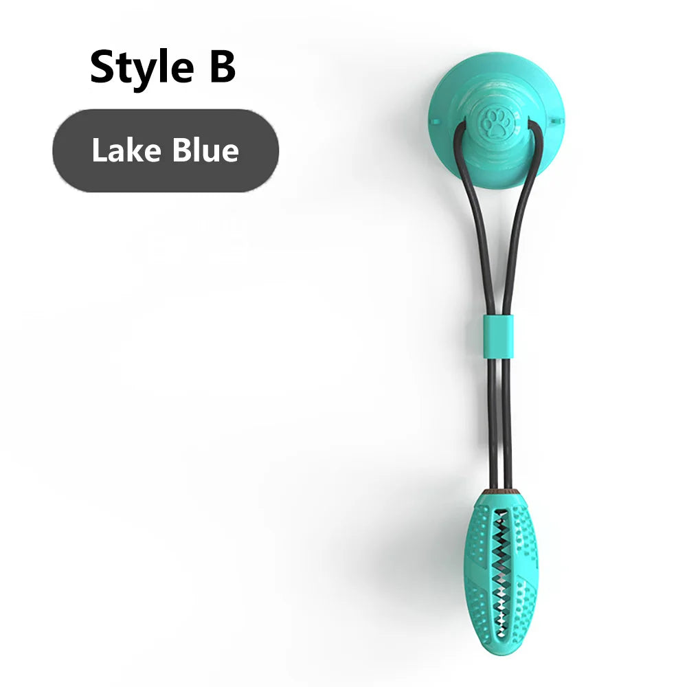 Dog Food Toys, Silicon Suction Cup, Interactive Dog Ball For Tug and Chew Tooth Cleaning