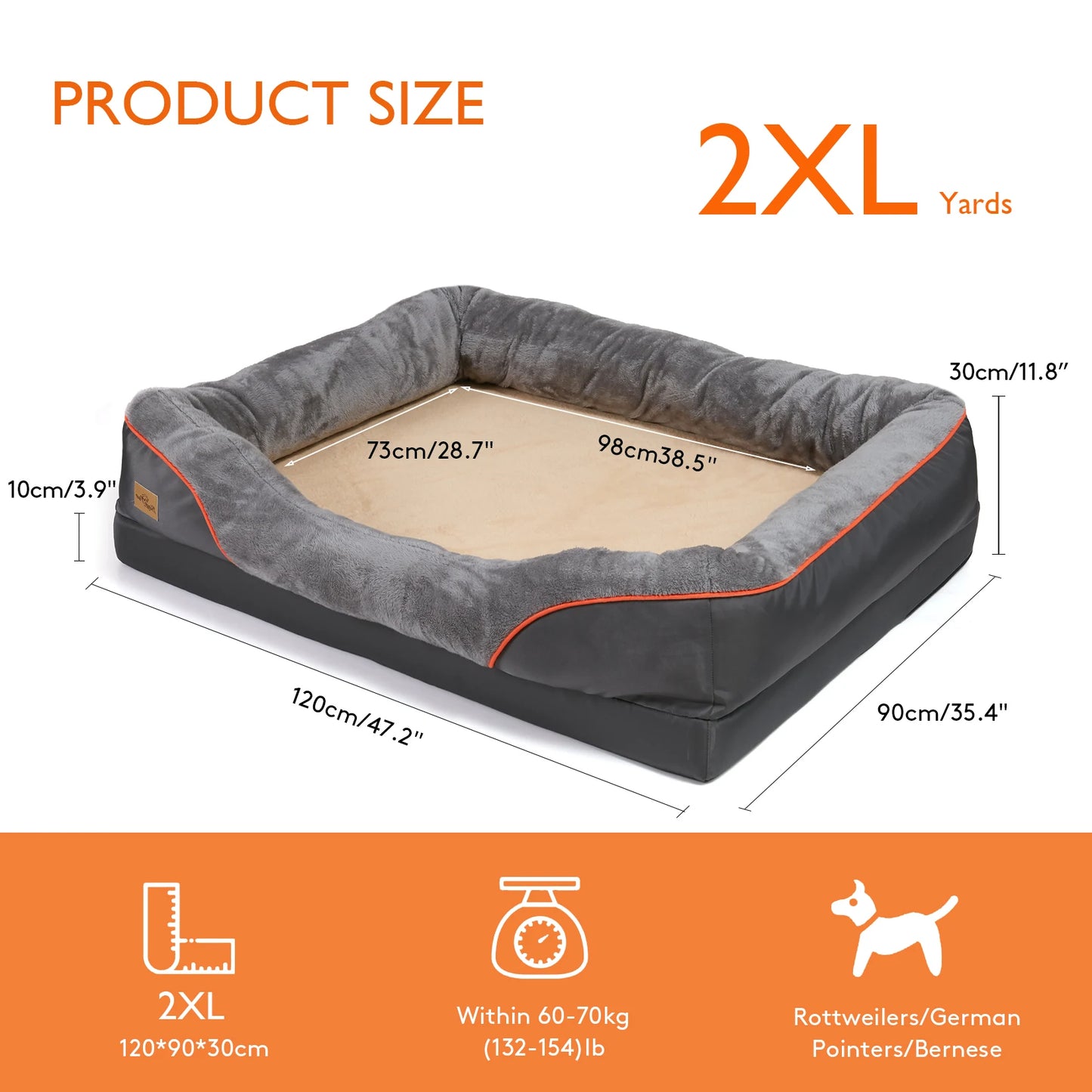 Large Dog Soft Comfortable Anti Allergy Warm Fleece Bed Washable And Waterproof