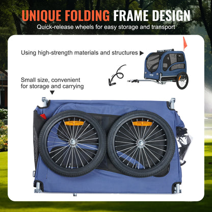 SucceBuy 100lbs Pet Cart Bicycle Carrier/Trailer with Coupler, Reflectors, Flag, Collapsible