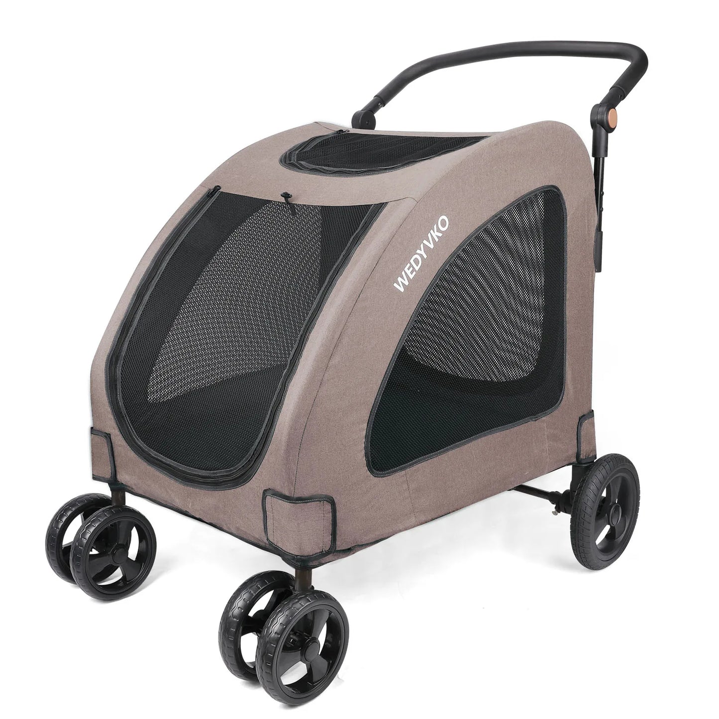 Heavy Duty Dog Stroller for Large Dogs up to 120 lbs, Foldable Pet Wagon with 360° Wheels, All-Round Ventilation