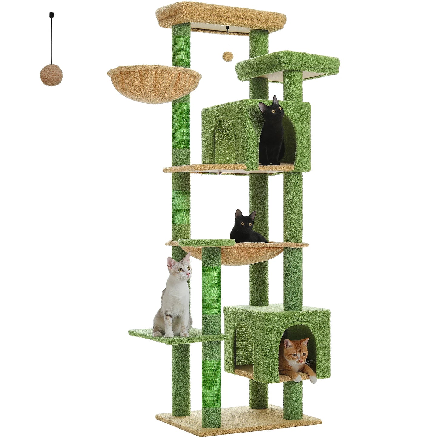 Tall Cat Tower for Indoor Cats Multi-Level Plush Cat Condo with Scratching Posts Scratching Boards And Perches Caves