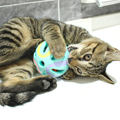Bell Ball Cat Toys  Colorful Playing Ball Interactive Funny Plastic Cat Toy