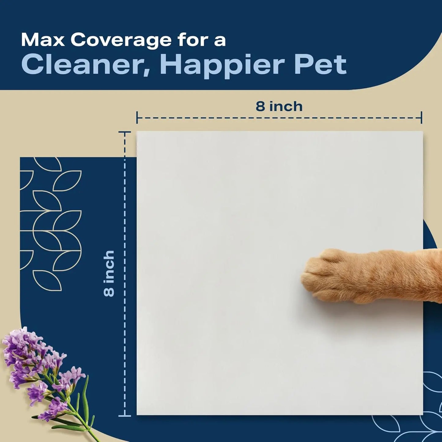 Plant Based Lavender Pet Wipes for Paws and Butt - 400 Count with 12 Travel Packs - Deodorizing & Non Toxic for Dogs and Cats